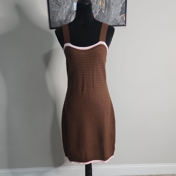 Brown Knit Sleeveless Dress – Size XL - Picture 2 of 6